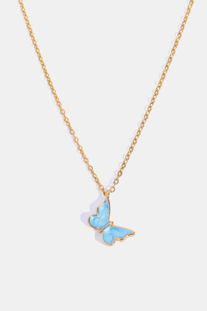 Butterfly Pendant Copper 14K Gold-Plated Necklace-BOLD InStyle