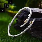 925 Sterling Silver Original Handmade Bird on Branch Bangle for Women-BOLD InStyle