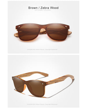 KINGSEVEN Polarized Square Wooden Frame Sunglasses-BOLD InStyle