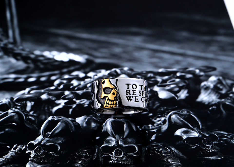 ONLY THE TRUTH Half Skull Stainless Steel Ring-BOLD InStyle