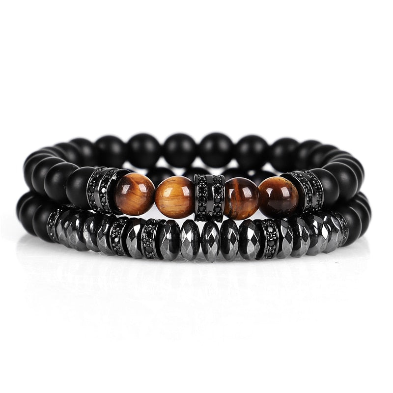 2pcs\set Tiger Eye Beads Bracelet-BOLD InStyle