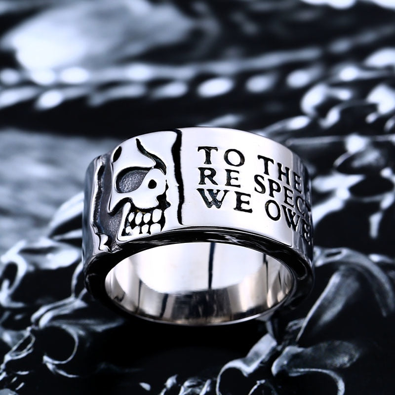 ONLY THE TRUTH Half Skull Stainless Steel Ring-BOLD InStyle