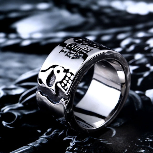 ONLY THE TRUTH Half Skull Stainless Steel Ring-BOLD InStyle