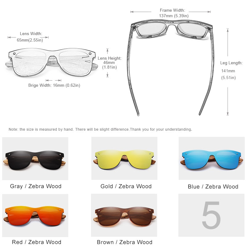 KINGSEVEN Polarized Square Wooden Frame Sunglasses-BOLD InStyle