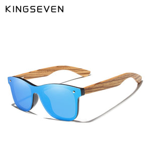 KINGSEVEN Polarized Square Wooden Frame Sunglasses-BOLD InStyle