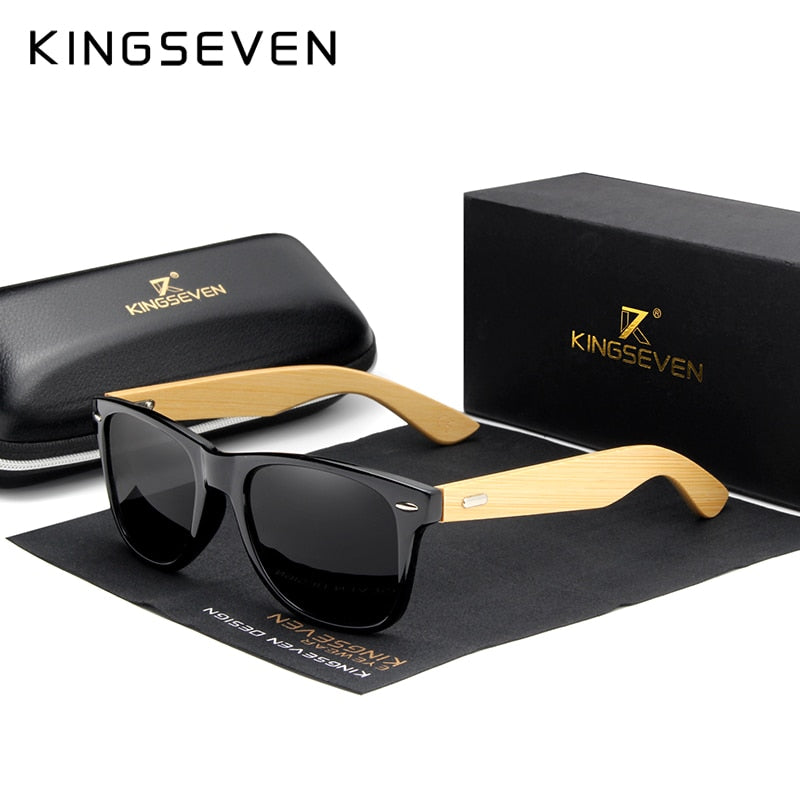 KINGSEVEN Original Polarized Bamboo Wood Sunglasses-BOLD InStyle